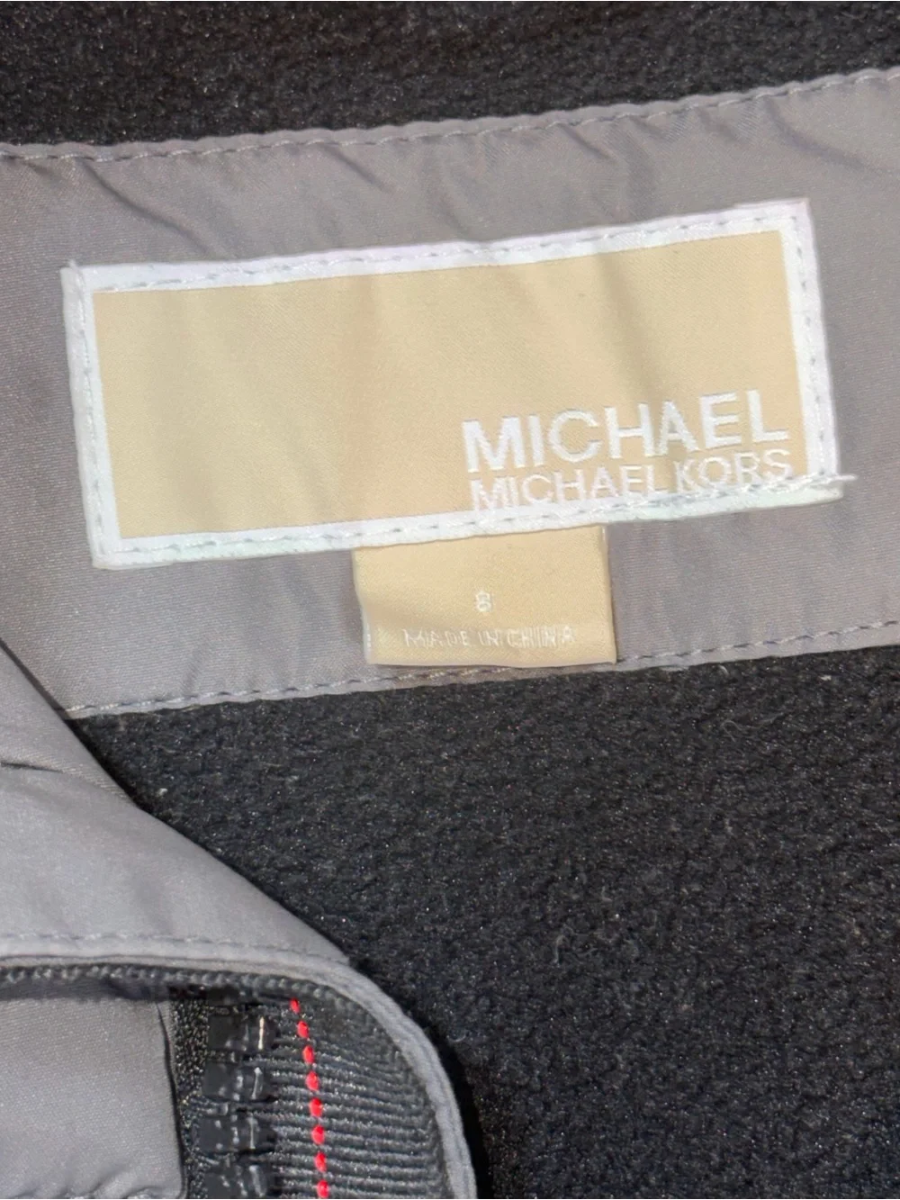 Michael Kors Hooded Puffer Coat Womens Medium (8) Gray Zipper Pockets